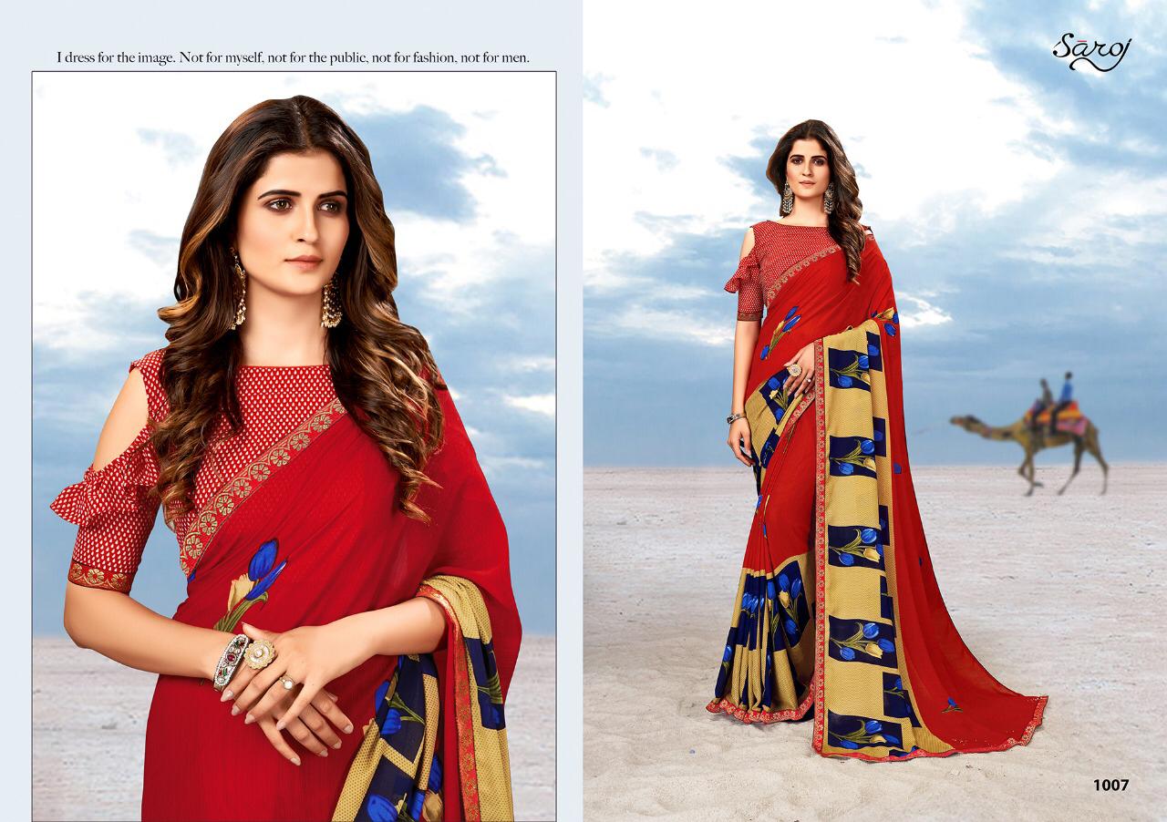 Saroj Megha Letest Fancy Designer 60 Gm Georgette Printed Saree Collection